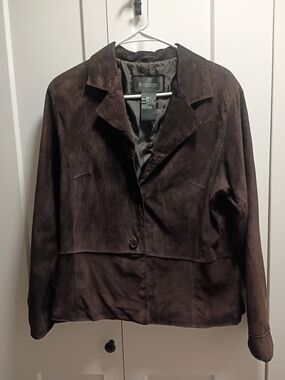 Brandon Thomas Dark Brown Suede Blazer